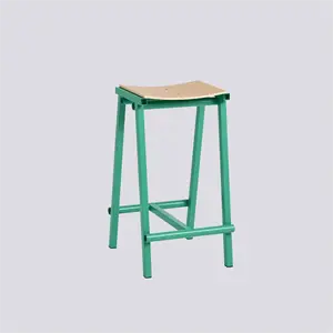 HAY - Taburete 8 Bar Stool - Jade Green - Lacquered Oak Veneer Seat - Lav model 65 cm