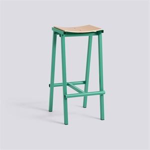 HAY - Taburete 8 Bar Stool - Green Jade - Lacquered Oak Veneer Seat - Høj model 75 cm