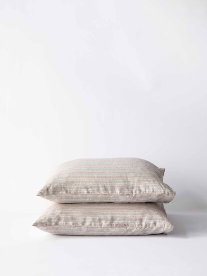 Tell Me More - Pillowcase linen 50x60 2p - hazelnut stripe