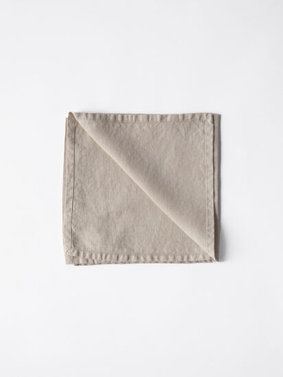 Tell Me More - Napkin linen - warm grey