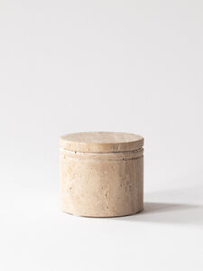 Tell Me More - Travertine pot with lid