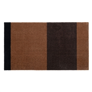 Tica Copenhagen - Smudsmåtte - Stripes Horizon - Cognac/Dark Brown/Black - 40x60 cm